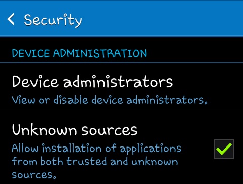 Android Unknown sources